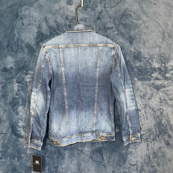 ROCK &‎ REPUBLIC Blue Denim Jean Jacket Casual Button Down NWT Womans Size XS - Picture 4 of 4